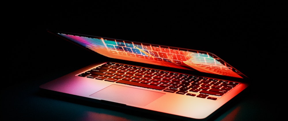 Laptop with dark background